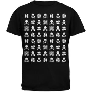 Skull And Crossbones Snowflake Ugly Christmas Sweater Black Adult T-Shirt