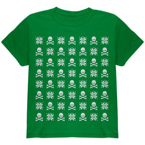Skull And Crossbones Snowflake Ugly Christmas Sweater Black Youth T-Shirt