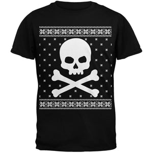 Giant Skull And Crossbones Ugly Christmas Sweater Black Youth T-Shirt