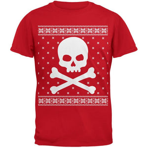 Giant Skull And Crossbones Ugly Christmas Sweater Black Youth T-Shirt