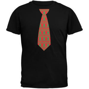 Skull And Crossbones Festive Tie Ugly Christmas Sweater Black Adult T-Shirt