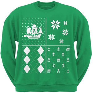 Pirates Festive Blocks Ugly Christmas Sweater Black Sweatshirt