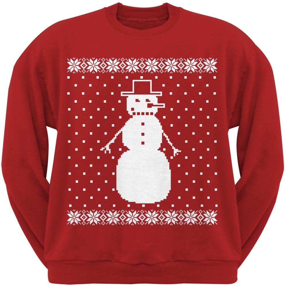 Big Snowman Ugly Christmas Sweater Black Sweatshirt