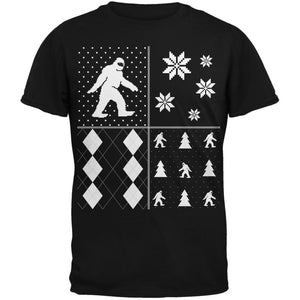 Sasquatch Festive Blocks Ugly XMAS Sweater Forest Adult T-Shirt