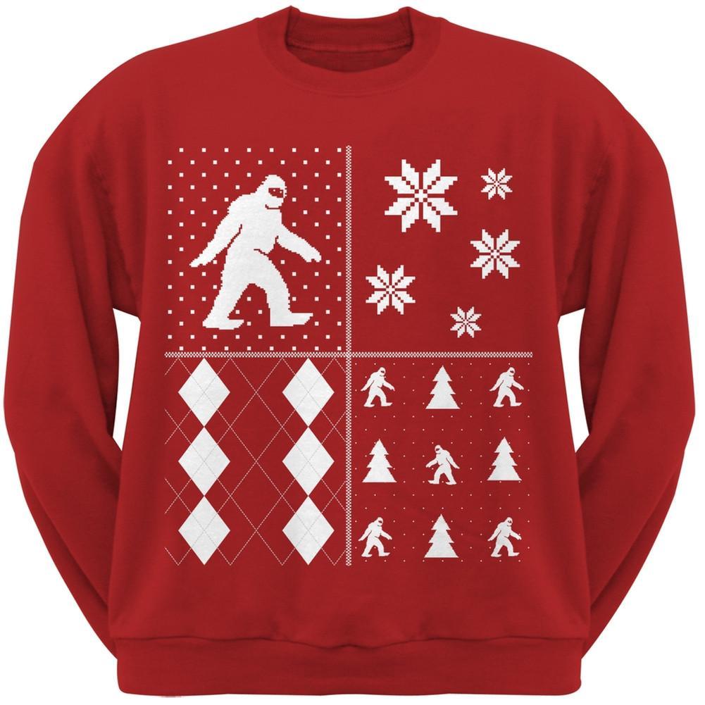 Sasquatch Festive Blocks Ugly XMAS Sweater Forest Adult Sweatshirt