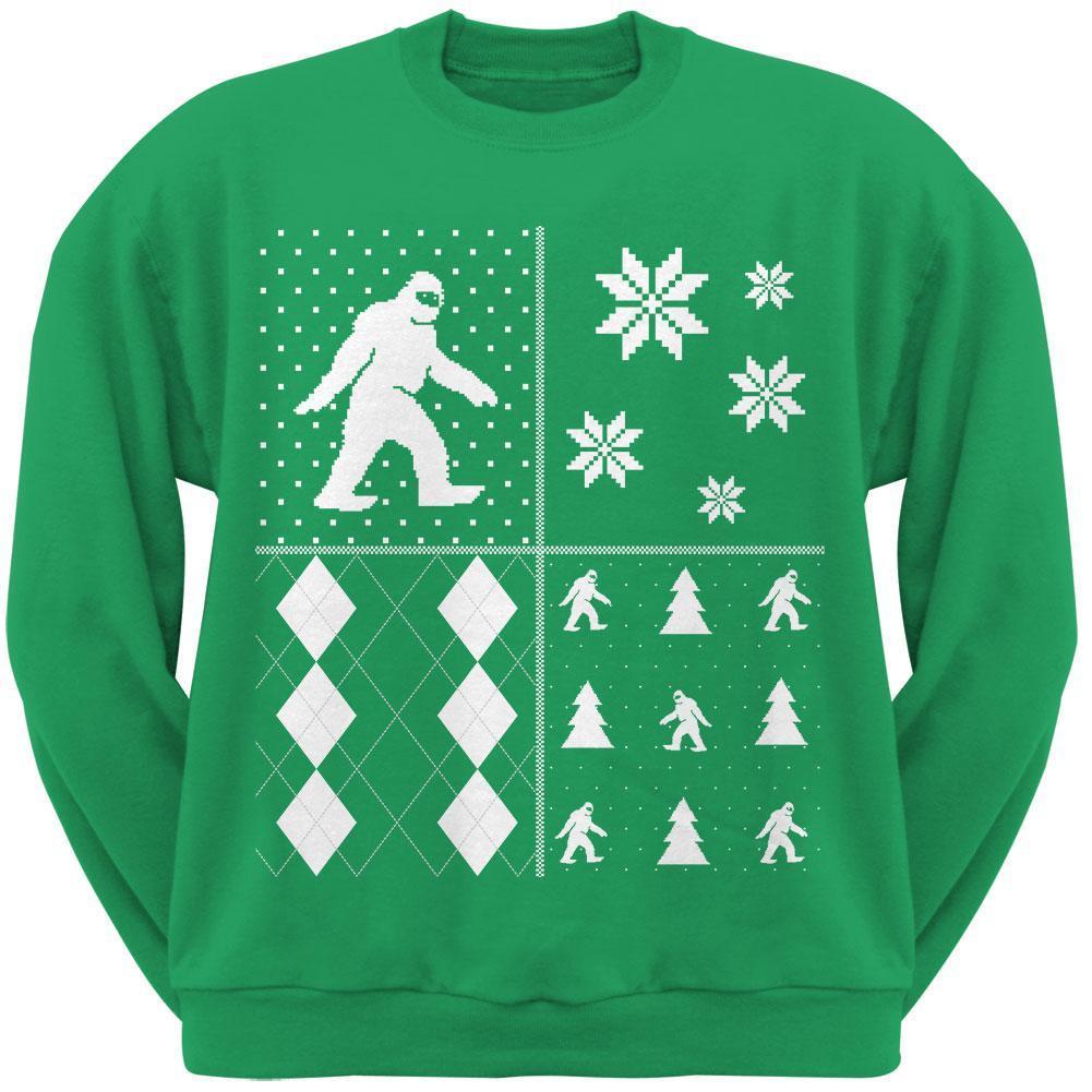 Sasquatch Festive Blocks Ugly XMAS Sweater Forest Adult Sweatshirt