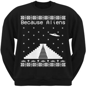 Because Aliens Pyramid Ugly XMAS Sweater Forest Adult Sweatshirt