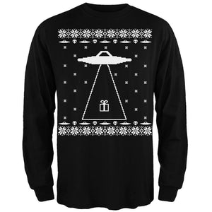 Alien Abduction Ugly XMAS Sweater Forest Adult Long Sleeve T-Shirt