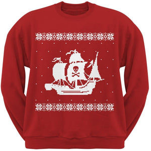 Big Pirate Ship Ugly Christmas Sweater Black Sweatshirt