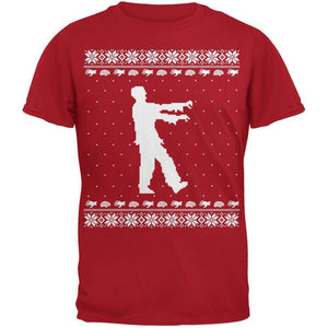 Big Zombie Ugly Christmas Sweater Red Adult T-Shirt