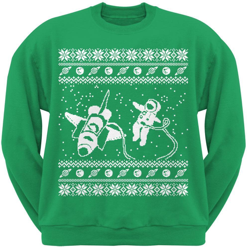 Astronaut in Space Ugly Christmas Sweater Black Sweatshirt