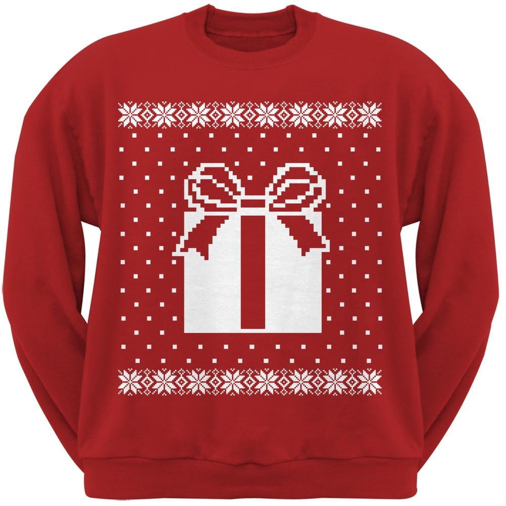 Big Present Ugly Christmas Sweater Black Adult Sweatshirt