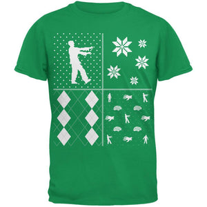 Zombies Festive Blocks Ugly XMAS Sweater Forest Adult T-Shirt