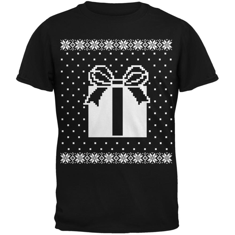 Big Present Ugly Christmas Sweater Black Adult T-Shirt
