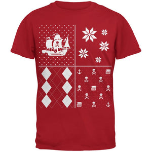 Pirates Festive Blocks Ugly Christmas Sweater Black Youth T-Shirt
