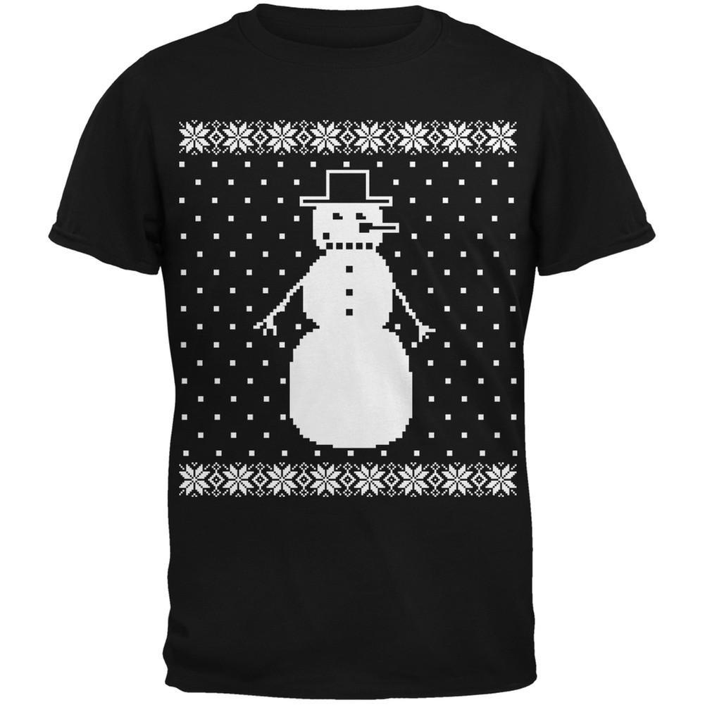 Big Snowman Ugly Christmas Sweater Black Youth T-Shirt