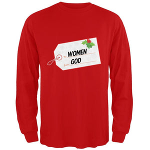 To Women From God Christmas Tag Red Adult Crew Neck Sweatshirt