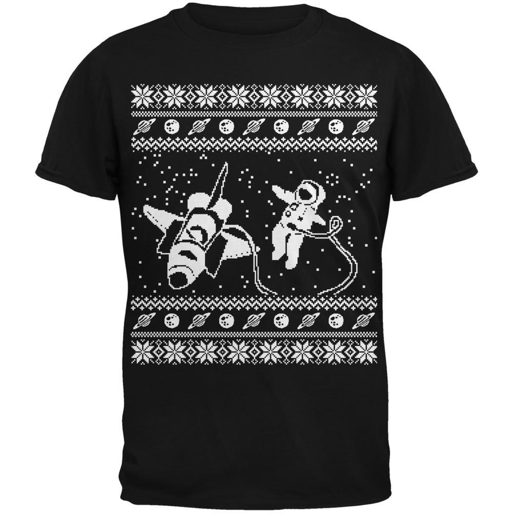 Astronaut in Space Ugly Christmas Sweater Black Youth T-Shirt