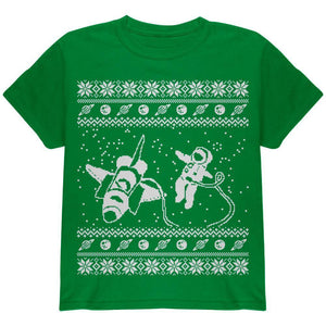 Astronaut in Space Ugly Christmas Sweater Black Youth T-Shirt