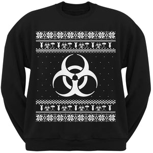 Biohazard Symbol Ugly Christmas Sweater Black Adult Sweatshirt