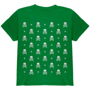 Skull And Crossbones Snowy Ugly Christmas Sweater Black Youth T-Shirt