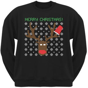 Party Deer Ugly Christmas Sweater Forest Green Adult Sweatshirt
