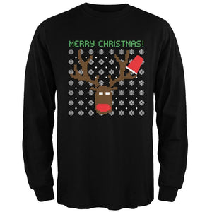Party Deer Ugly Christmas Sweater Red Adult Long Sleeve T-Shirt