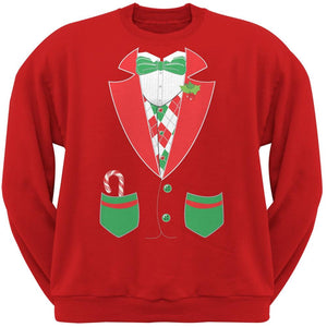 Christmas Tuxedo Costume Red Adult Sweatshirt