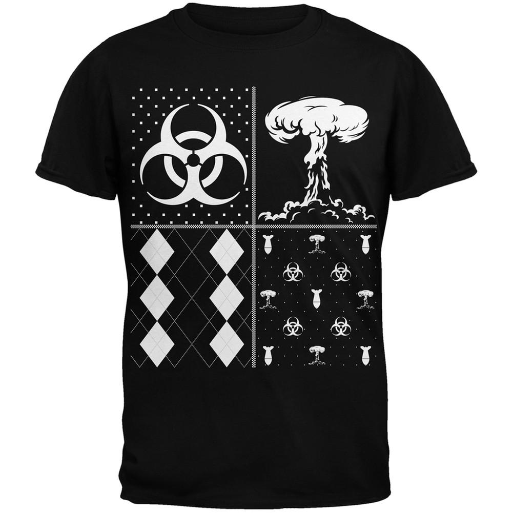 Biohazard Festive Blocks Ugly Christmas Sweater Black Youth T-Shirt