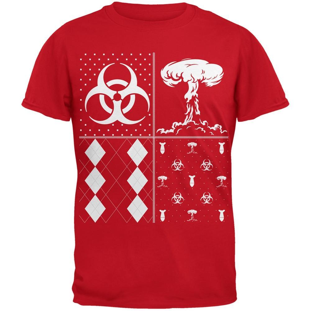 Biohazard Festive Blocks Ugly Christmas Sweater Black Youth T-Shirt