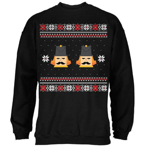 Nutcracker Full Color Ugly Christmas Sweater Black Adult Crew Neck Sweatshirt