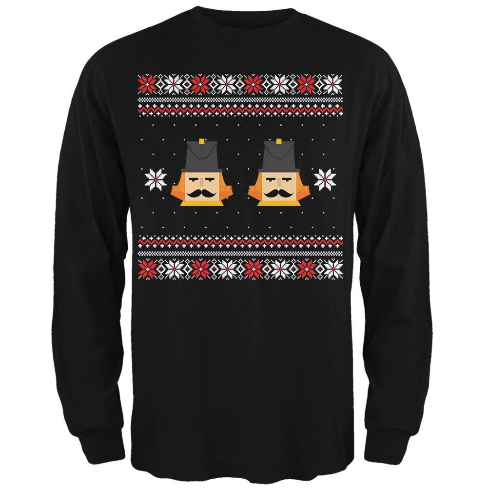 Nutcracker Ugly Christmas Sweater Black Adult Long Sleeve T-Shirt