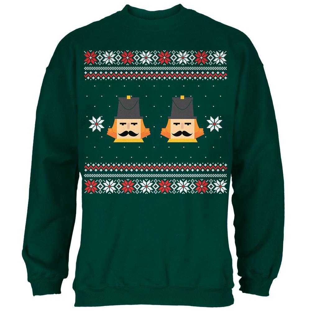 Nutcracker Full Color Ugly Christmas Sweater Dark Green Adult Sweatshirt