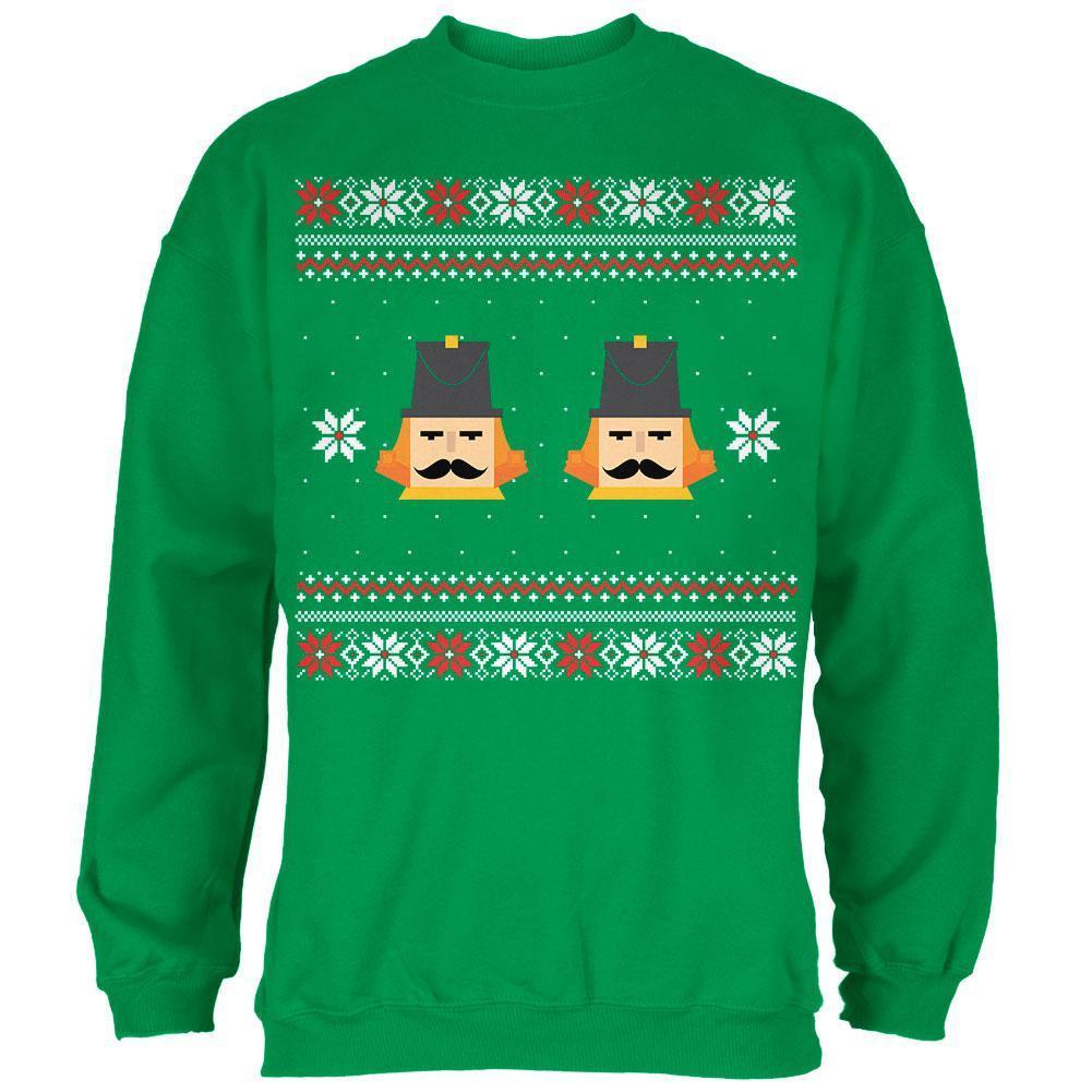 Nutcracker Full Color Ugly Christmas Sweater Black Adult Crew Neck Sweatshirt