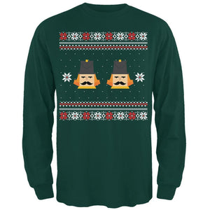 Nutcracker Full Color Ugly Christmas Sweater Black Adult Long Sleeve T-Shirt
