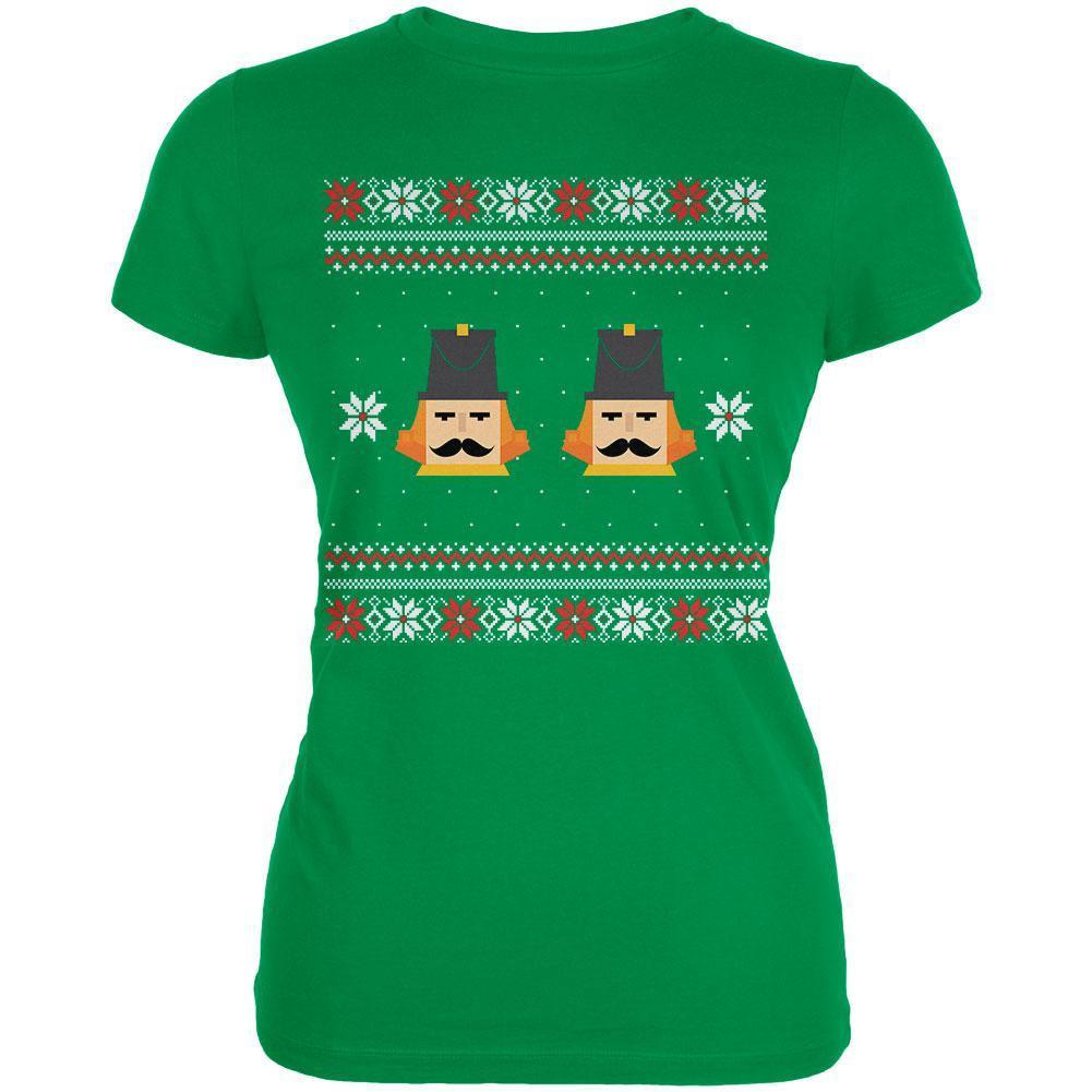 Nutcracker Ugly Christmas Sweater Black Juniors T-Shirt