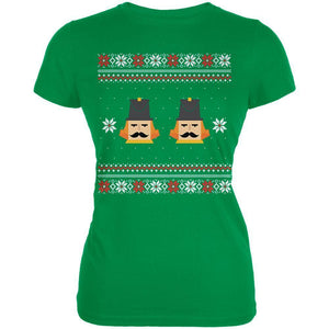 Nutcracker Ugly Christmas Sweater Black Juniors T-Shirt