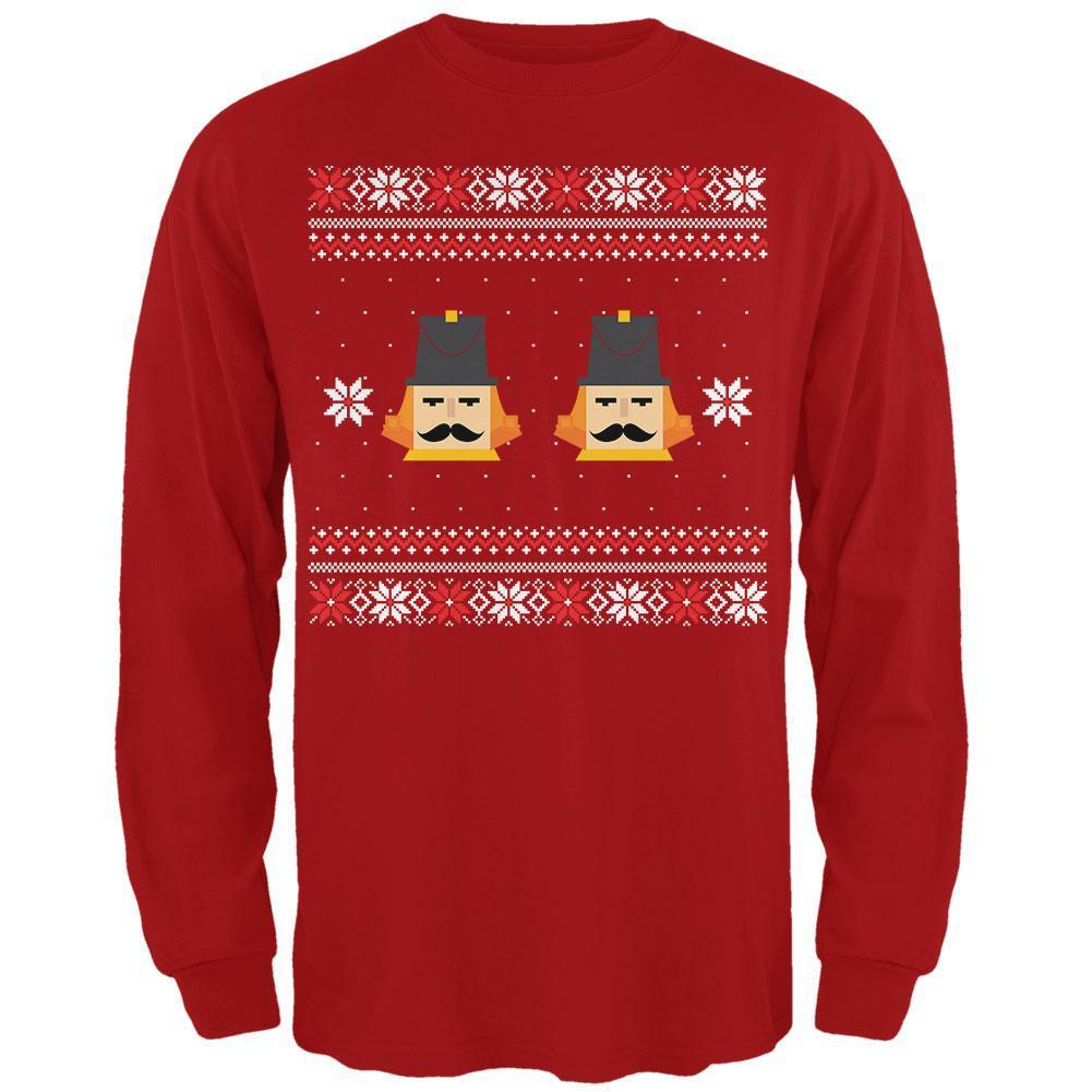 Nutcracker Ugly Christmas Sweater Black Adult Long Sleeve T-Shirt