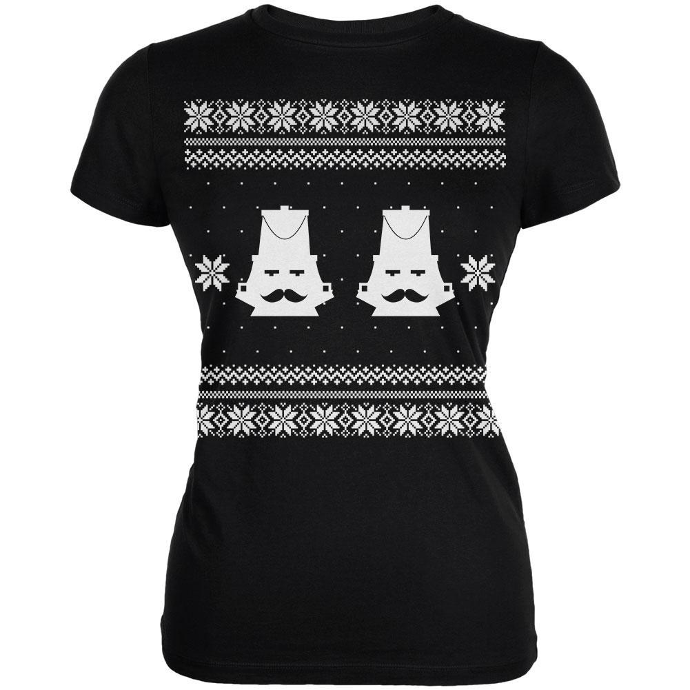 Nutcracker Ugly Christmas Sweater Black Juniors T-Shirt