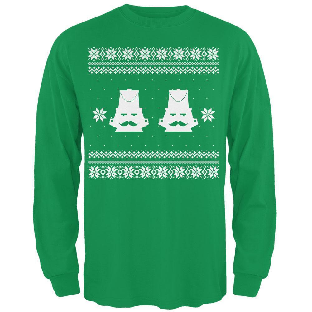 Nutcracker Ugly Christmas Sweater Green Adult Long Sleeve T-Shirt