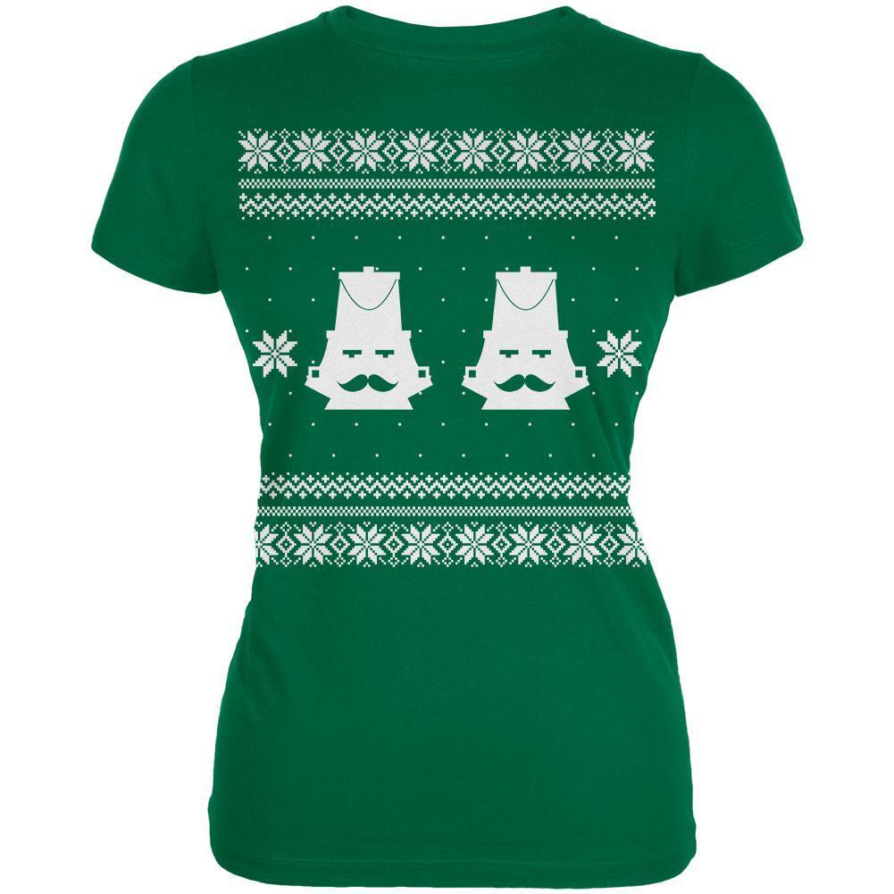Nutcracker Ugly Christmas Sweater Green Juniors T-Shirt