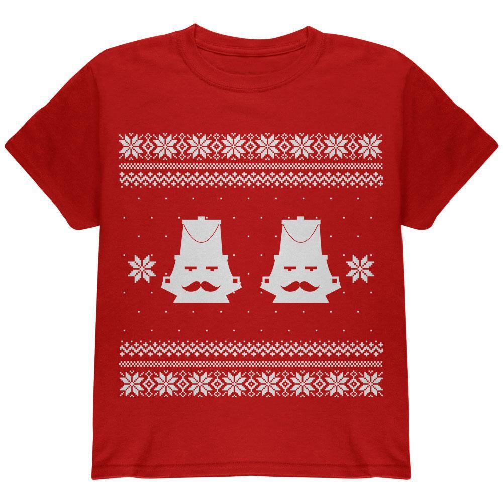 Nutcracker Ugly Christmas Sweater Black Youth T-Shirt