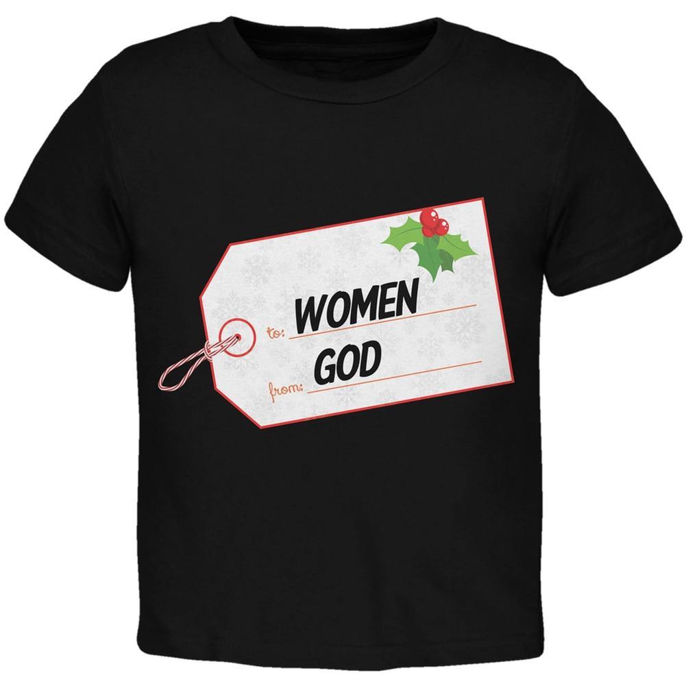 To Women From God Christmas Tag Black Toddler T-Shirt