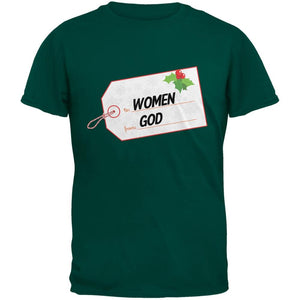 To Women From God Christmas Tag Black Adult T-Shirt