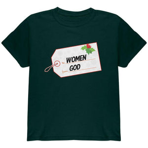 To Women From God Christmas Tag Black Youth T-Shirt