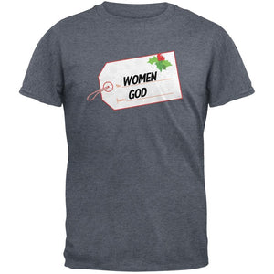 To Women From God Christmas Tag Heather Grey Adult T-Shirt