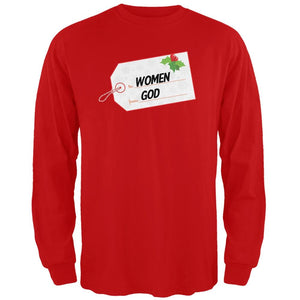 To Women From God Christmas Tag Heather Grey Adult Long Sleeve T-Shirt