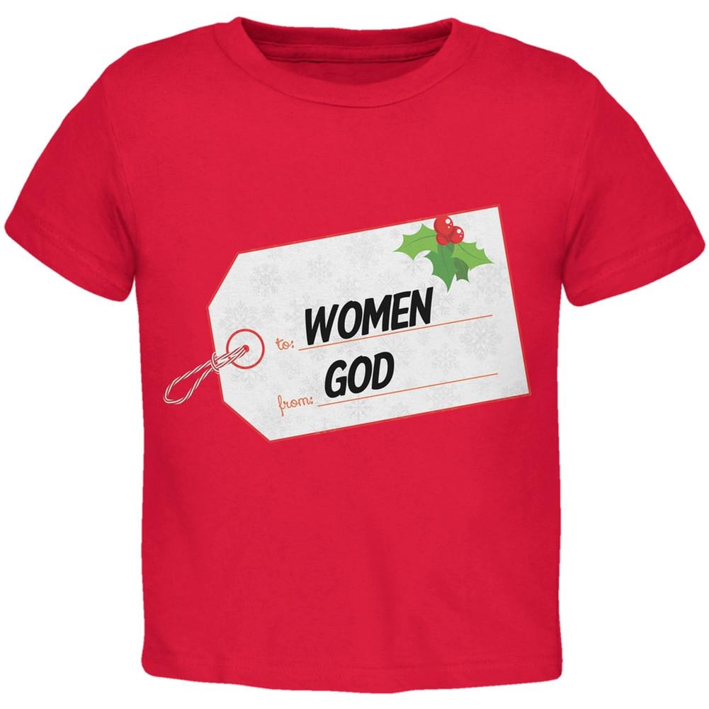 To Women From God Christmas Tag Black Toddler T-Shirt