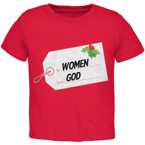 To Women From God Christmas Tag Black Toddler T-Shirt