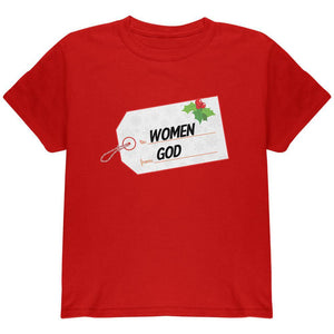To Women From God Christmas Tag Black Youth T-Shirt